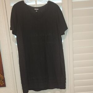 Black Linen Blend Dress, Size XL, Nicole Miller